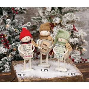 Sprinkles Sleigh Bells Standing Snowman with Sign