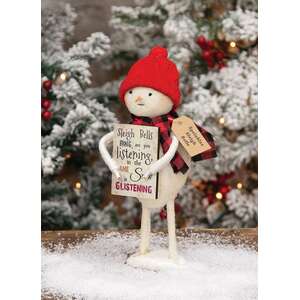 Sprinkles Sleigh Bells Standing Snowman with Sign