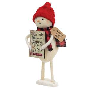Sprinkles Sleigh Bells Standing Snowman with Sign