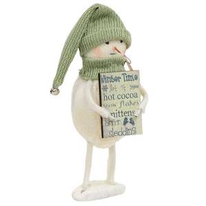 Sprinkles Winter Time Standing Snowman with Sign