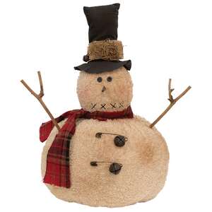 Roly Poly Primitive Snowman Tree Topper