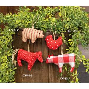 Stuffed Country Flower Horse Ornament