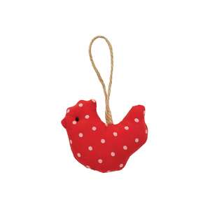 Country Polka Dot Stuffed Chicken Ornament