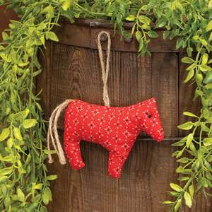 Stuffed Country Flower Horse Ornament
