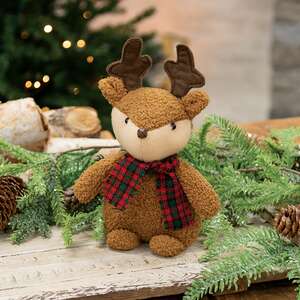 Cozy Christmas Stuffed Reindeer Sitter