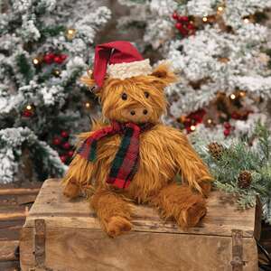 Cozy Christmas Highland Cow Doll
