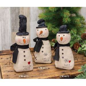 Cozy Weather Stuffed Top Hat Snowman