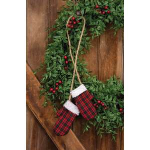 Red & Green Mitten Garland with Jingle Bell