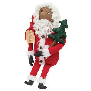 Stuffed Primitive Nicholas Doll with Tree