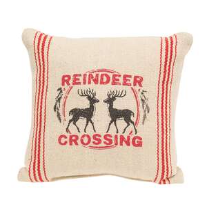 Reindeer Crossing Striped Pillow 19541;