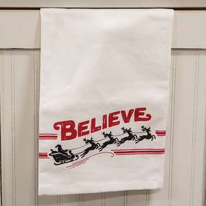 Believe Santa & Reindeer Dish Towel 19544;