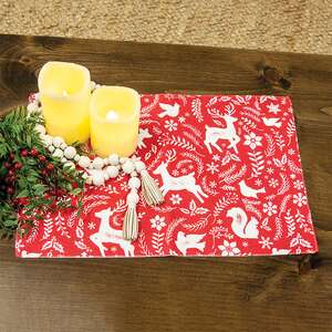 Yuletide Forest & Floral Folklore Red Placemat 19546;