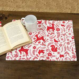 Yuletide Forest & Floral Folklore White Placemat 19550;