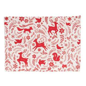 Yuletide Forest & Floral Folklore White Placemat 19550;
