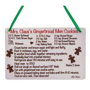 Mrs. Claus's Gingerbread Cookie Recipe Ornament