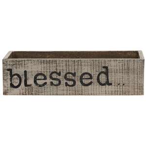 Distressed Wooden Blessed Box #35144A