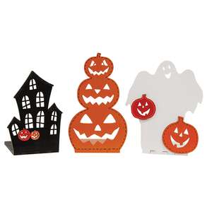 Wooden Halloween Votive Screen, 3 Asstd. 38727Wooden Halloween Votive Screen, 3 Asstd. 38727;