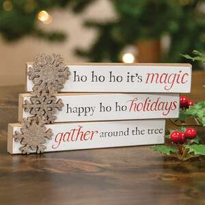 Happy Ho Ho Holidays Snowflake Mini Stick, 3 Asstd. 38889;