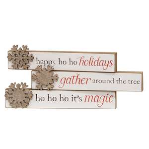 Happy Ho Ho Holidays Snowflake Mini Stick, 3 Asstd. 38889;