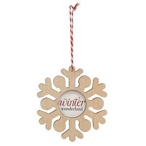 Merry Everything Wooden Snowflake Ornament, 3 Asstd. 38890;