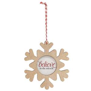 Merry Everything Wooden Snowflake Ornament, 3 Asstd. 38890;