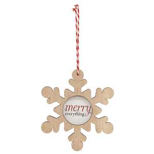 Merry Everything Wooden Snowflake Ornament, 3 Asstd. 38890;