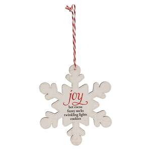 Believe, Joy, Love Snowflake Ornament, 3 Asstd. 38891Believe, Joy, Love Snowflake Ornament, 3 Asstd. 38891;