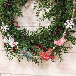 Yuletide Folklore Birds & Snowflakes Wooden Garland 38893;