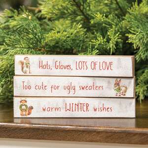 Warm Winter Wishes Frosty Woodland Mini Stick, 3 Asstd. 38895;
