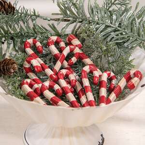 Carved Look Resin Antiqued Candy Canes, 3”H, 12/Set 38919;