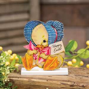Vintage Happy Easter Chick on Base
