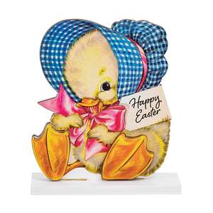 Vintage Happy Easter Chick on Base