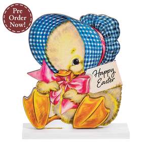 Vintage Happy Easter Chick on Base