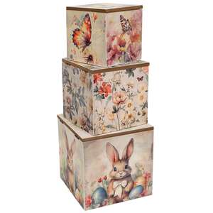 3 Set - Vintage Spring Stacked Boxes, #38973