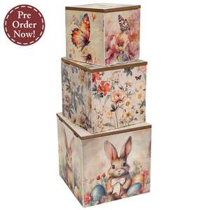 3 Set - Vintage Spring Stacked Boxes, #38973