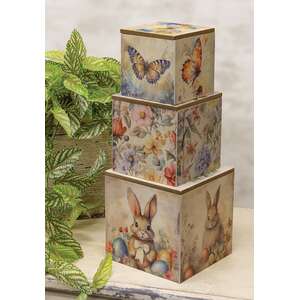 3 Set - Vintage Spring Stacked Boxes, #38973