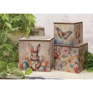 3 Set - Vintage Spring Stacked Boxes, #38973