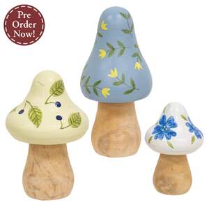 3 Set - Floral Mushroom Sitters