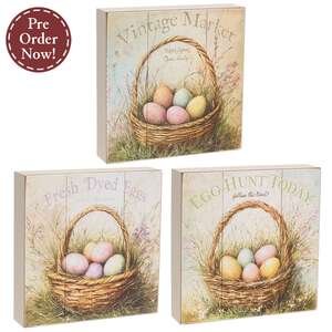 Vintage Easter Egg Basket Box Sign, #39103