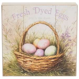 Vintage Easter Egg Basket Box Sign, #39103