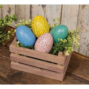 Crackled Wooden Eggs, #39104