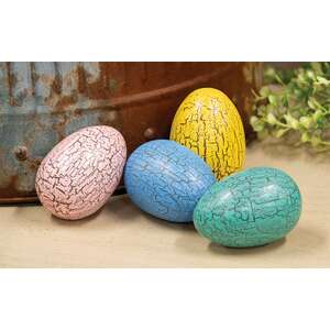 Crackled Wooden Eggs, #39104