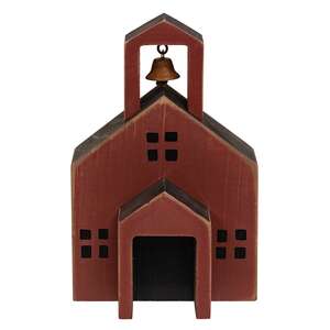 Distressed Wooden Primitive Schoolhouse Block, #39120