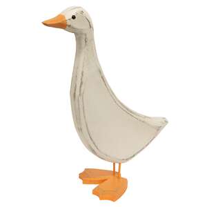 Distressed Carved Wooden Mama Duck, #39125