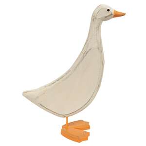 Distressed Carved Wooden Mama Duck, #39125