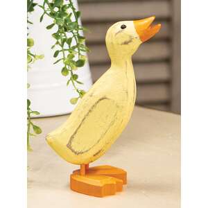 Distressed Carved Wooden Duckling, #39126