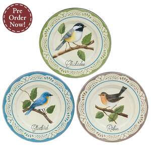 Lace Edge Bird Plate - 3 Asstd.