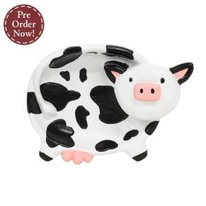 Resin Black & White Cow Trinket Dish