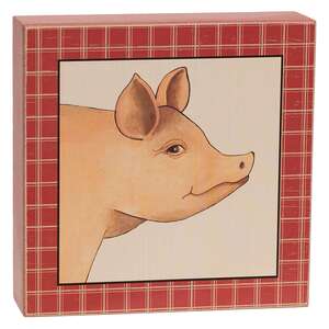 Primitive Farm Animal Portrait Box Sign - 3 Asstd.