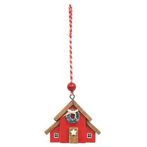 Wooden Christmas Barn Ornament 65389;